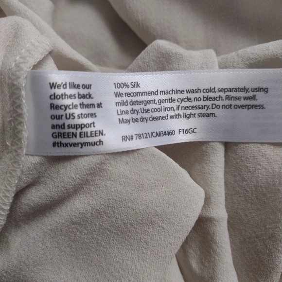 Eileen Fisher Silk Georgette Crepe Midi Dress S - Picture 7 of 7